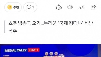 한국 국기를 오성홍기로 표기한 호주 방송국