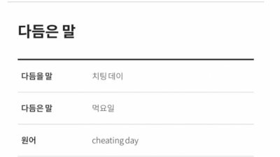 치팅데이 한국말로 순화하면?