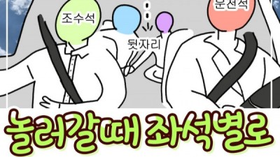 놀러 갈 때 좌석별로 해야되는 임무