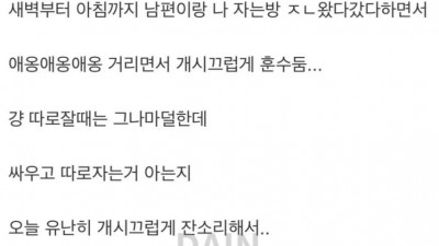 남편이랑 싸워도 따로 잘수가없는 이유.jpg