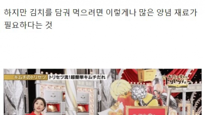 일본에서 소개한 9종류 재료로 만드는 간단 김치 양념장