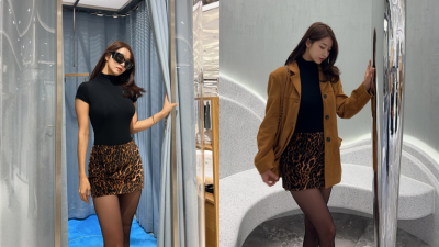 오또맘, 레오파드 스커트로 완성한 고혹적인 아우라