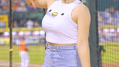 치어리더 하지원 허벅지
