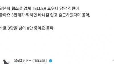 좋아요 3만 받을시 바니걸 복장 입고 출근 할게요