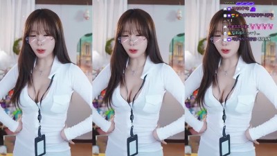 양호 선생님 연기하는 수련수련 미드 오픈 검정 가터벨트