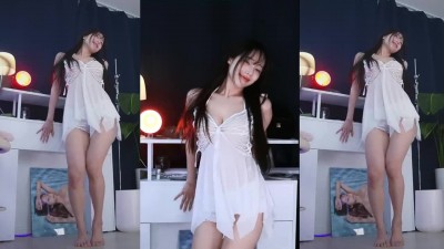 ??이 화이트 슬립 시스루 밑캠 허벅지 슴골