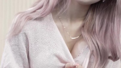 플윗미 유키 걷어 올려주는 헐렁한 크롭 니트 슬랜더 몸매 핑크 팬티