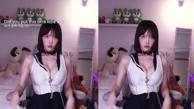 겨우디 코르셋 마린룩 오일 바른 가슴골 흰 스타킹 신는 겨우디