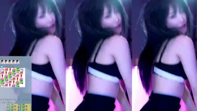 한갱 천장캠 검정 아디다스 스포츠 브라 가슴골 오버니삭스