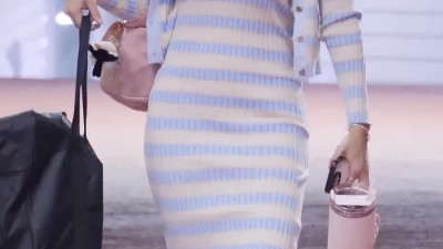 퇴근길 줄무늬 미시룩 허리라인 골반 김도아 치어리더