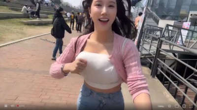 (약후) 사람 많은 공원에서 슴부먼트 달리는 그릴래영