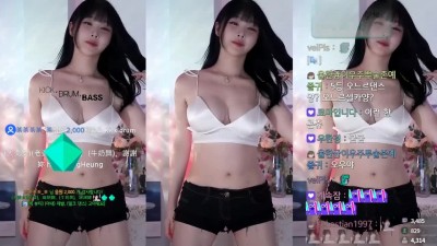 화이트 실크 끈캐미솔 찰랑이는 알가슴골 한갱]