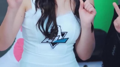하얀 눈꽃 민소매 원피스 산타복 포토타임 최석화 치어리더