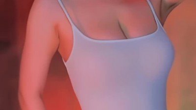 약후) 그릴래영 밀착 끈나시 미시룩 가슴골 허리라인 골반