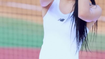 젖은 흰 나시 원피스 치어리더 신세희