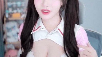 흰 브라 미드 양갈래 간호사 수련수련