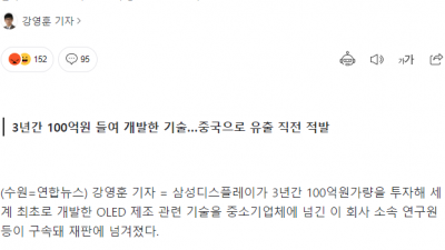 세계 최초 개발 OLED 기술 빼돌린 삼성 연구원들