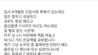  일은 잘하지만 자꾸 자리에서 문제집 푸는 신입사원